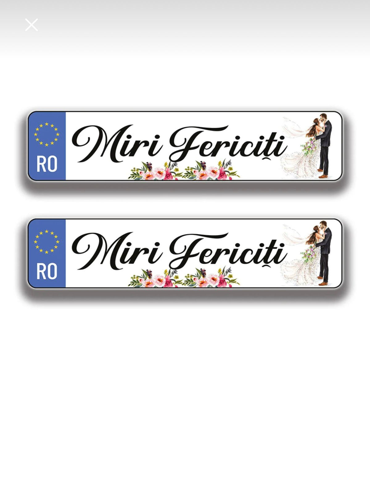💍 Plăcuțe auto „Miri Fericiți” – DE ÎNCHIRIAT 2 buc💍