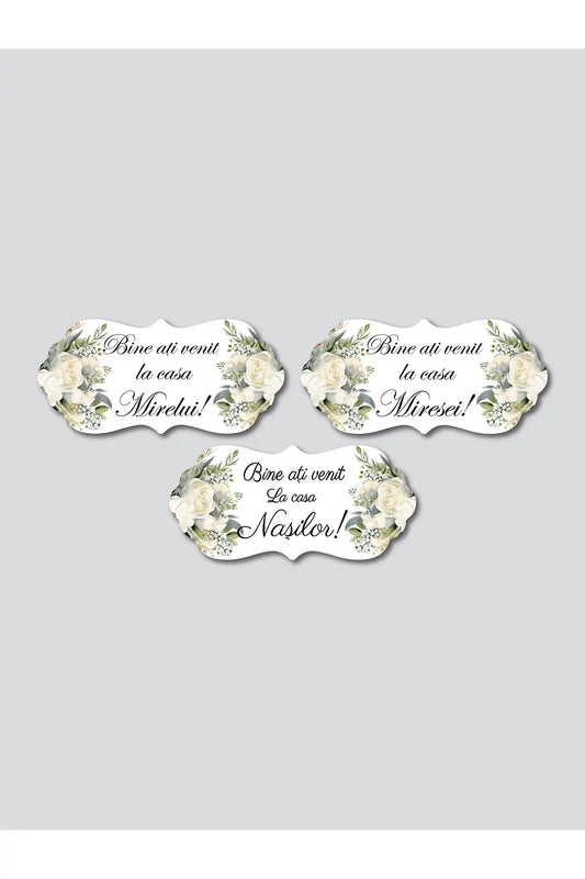 💍 Set 3 pancarte „Bine ați venit” – DE ÎNCHIRIAT 💍